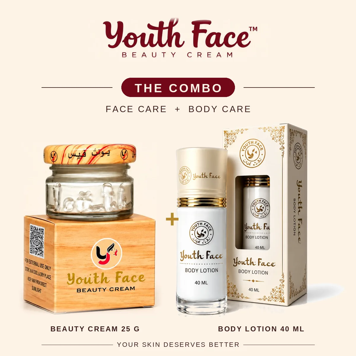 Youth Face Combo – Beauty Cream 25g + Body Lotion 40ml